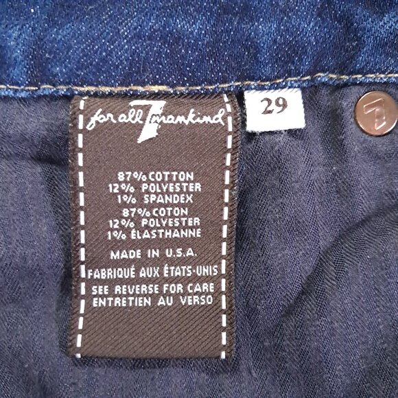 7 For All Mankind Jiselle Flare Jean Women 33x33, Tag 29 Dark Blue Distressed - Picture 13 of 13